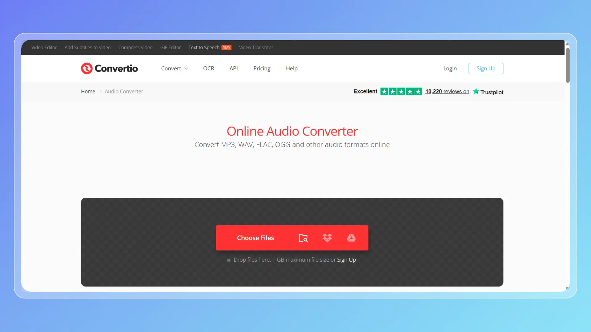 4.Convertio — Best for Cloud-Based M4A to MP3 Conversion