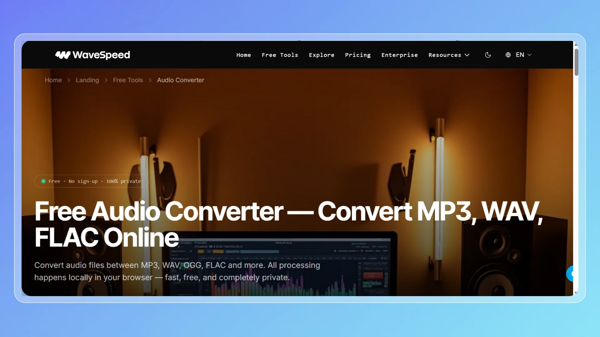 5.WaveSpeed — Best for Privacy-Focused Browser Conversion