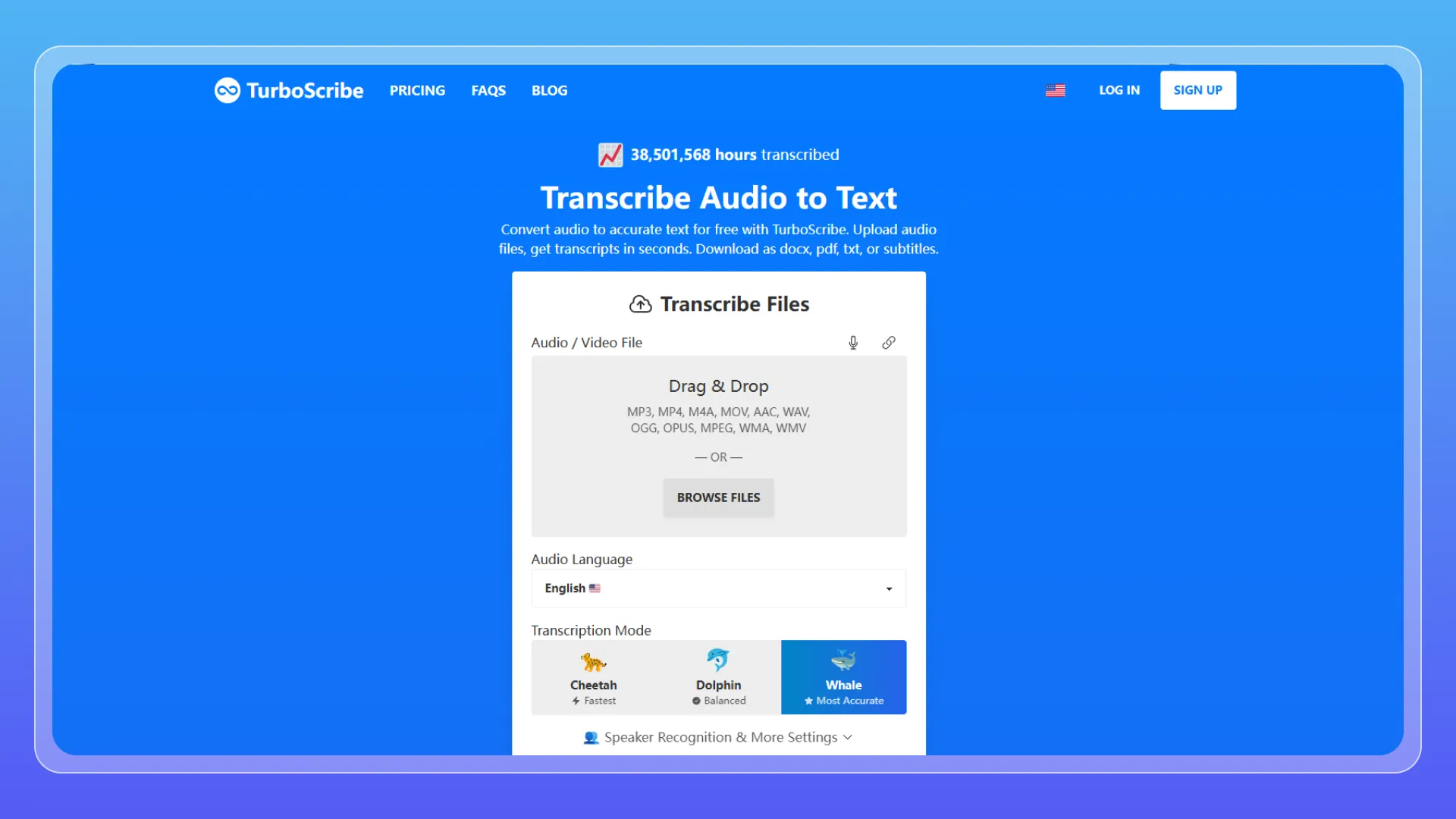 TurboScribe — Best for Long Files and High-Volume Transcription