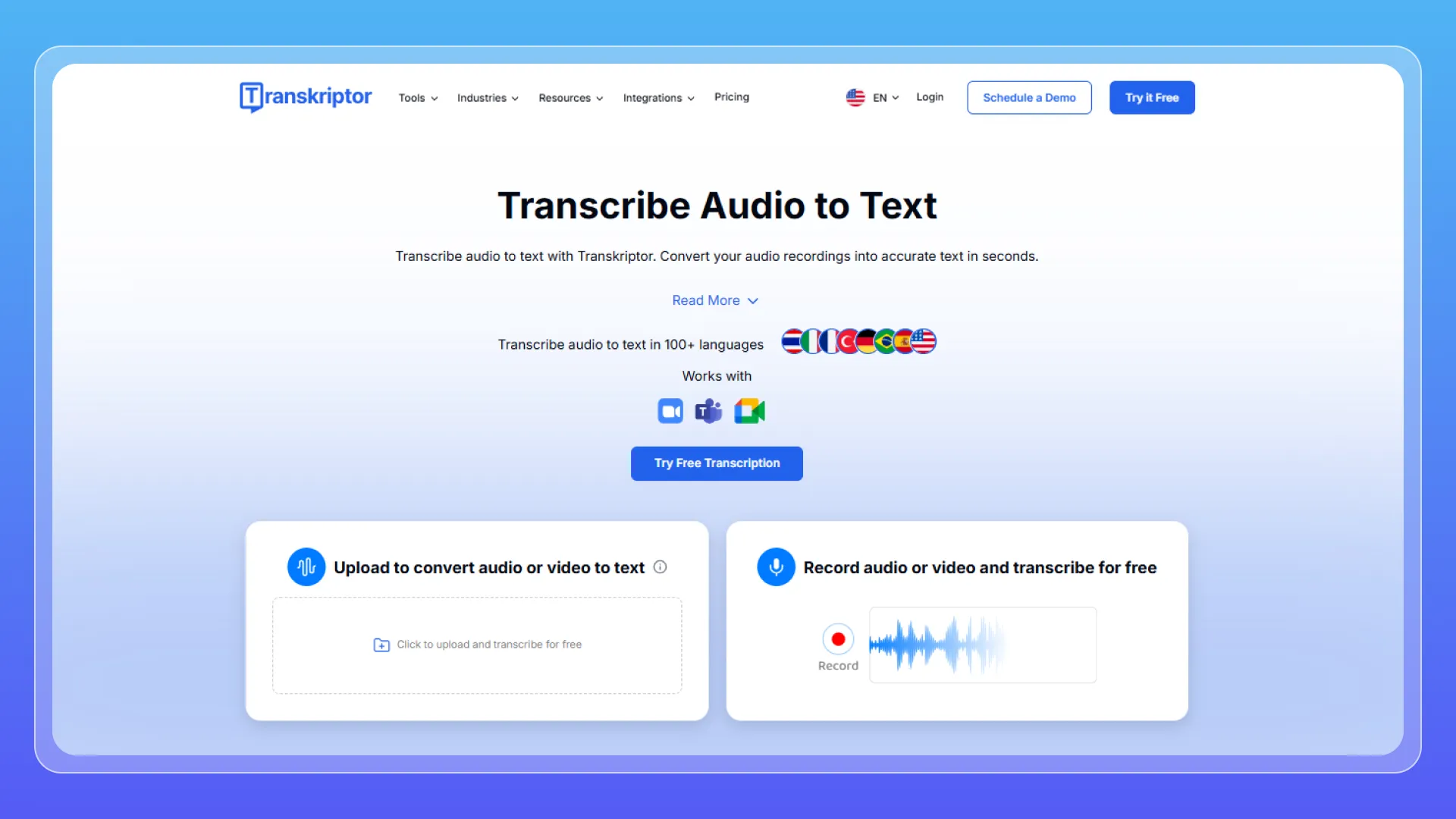 Transkriptor — Best for Multilingual Transcription