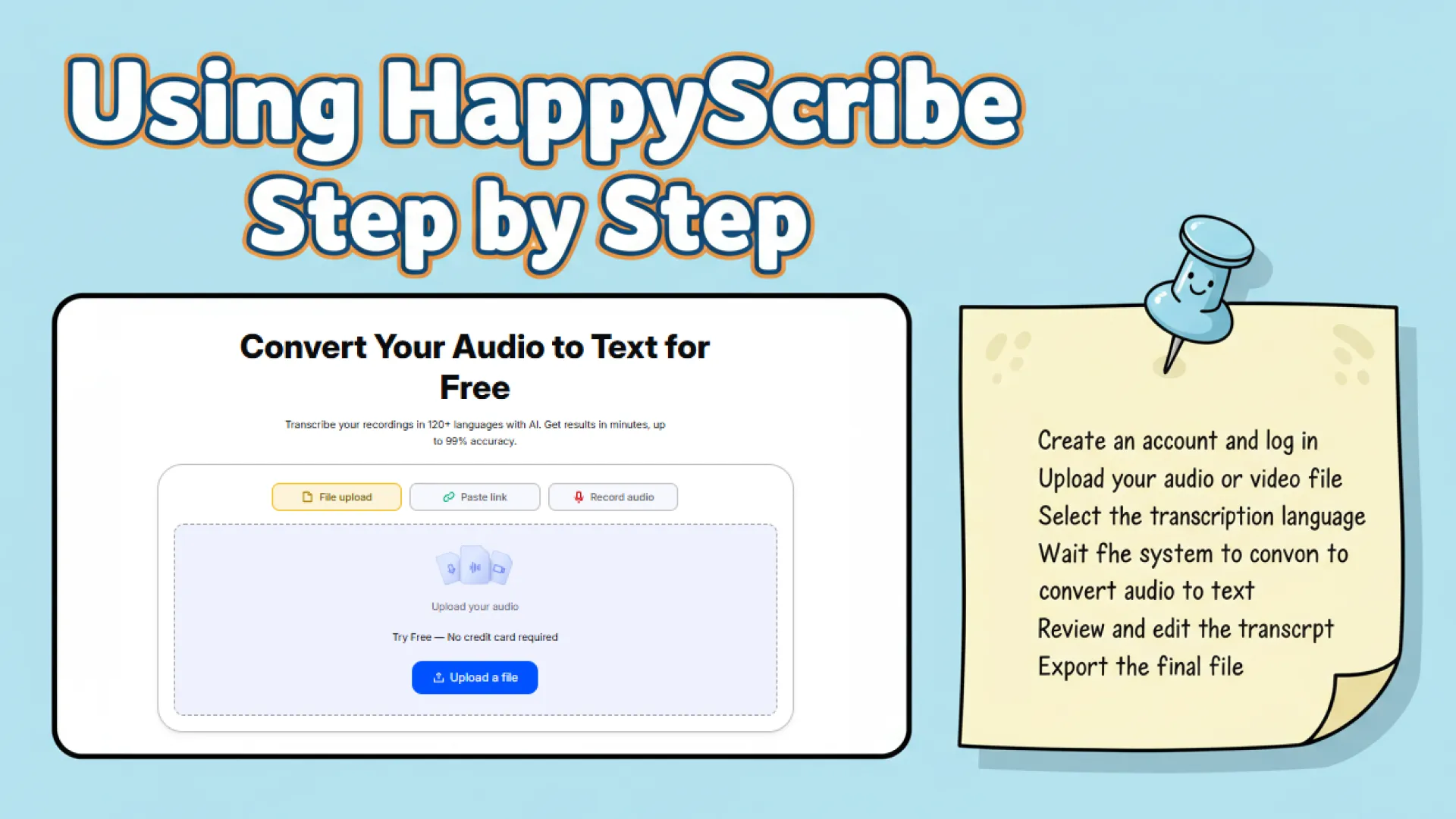 Using HappyScribe: Step by Step
