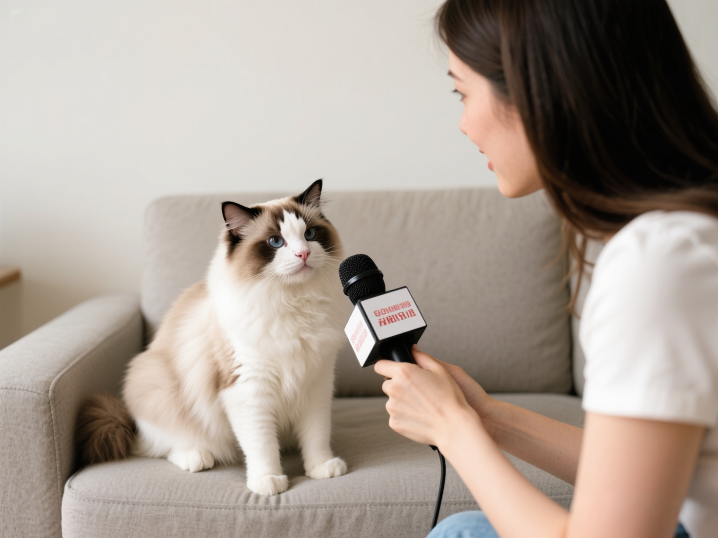 Funny pet interview with serious setup