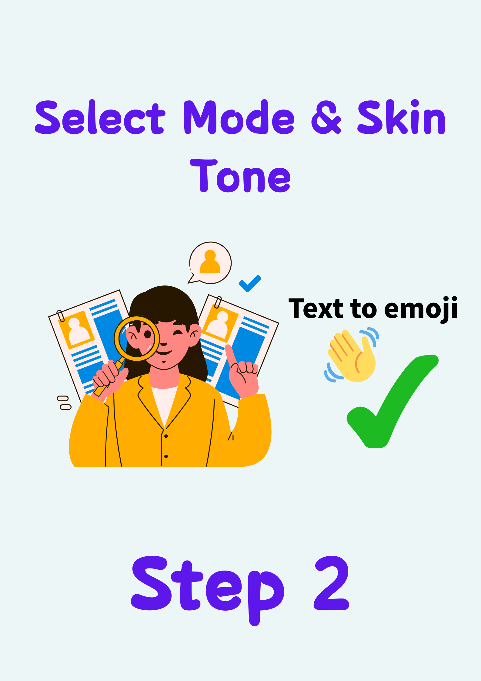 emoji translator-select mode and skin tone
