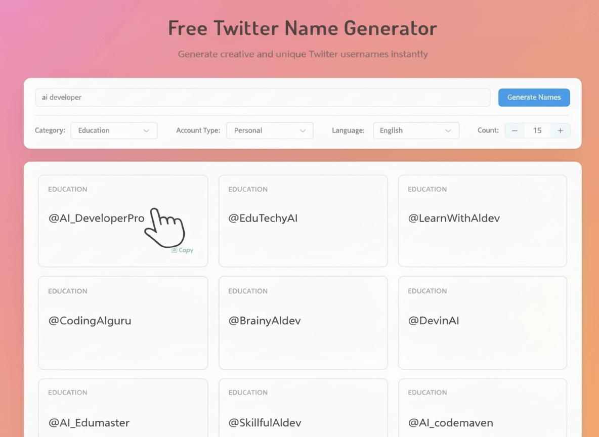 How to Use Twitter Name Generator