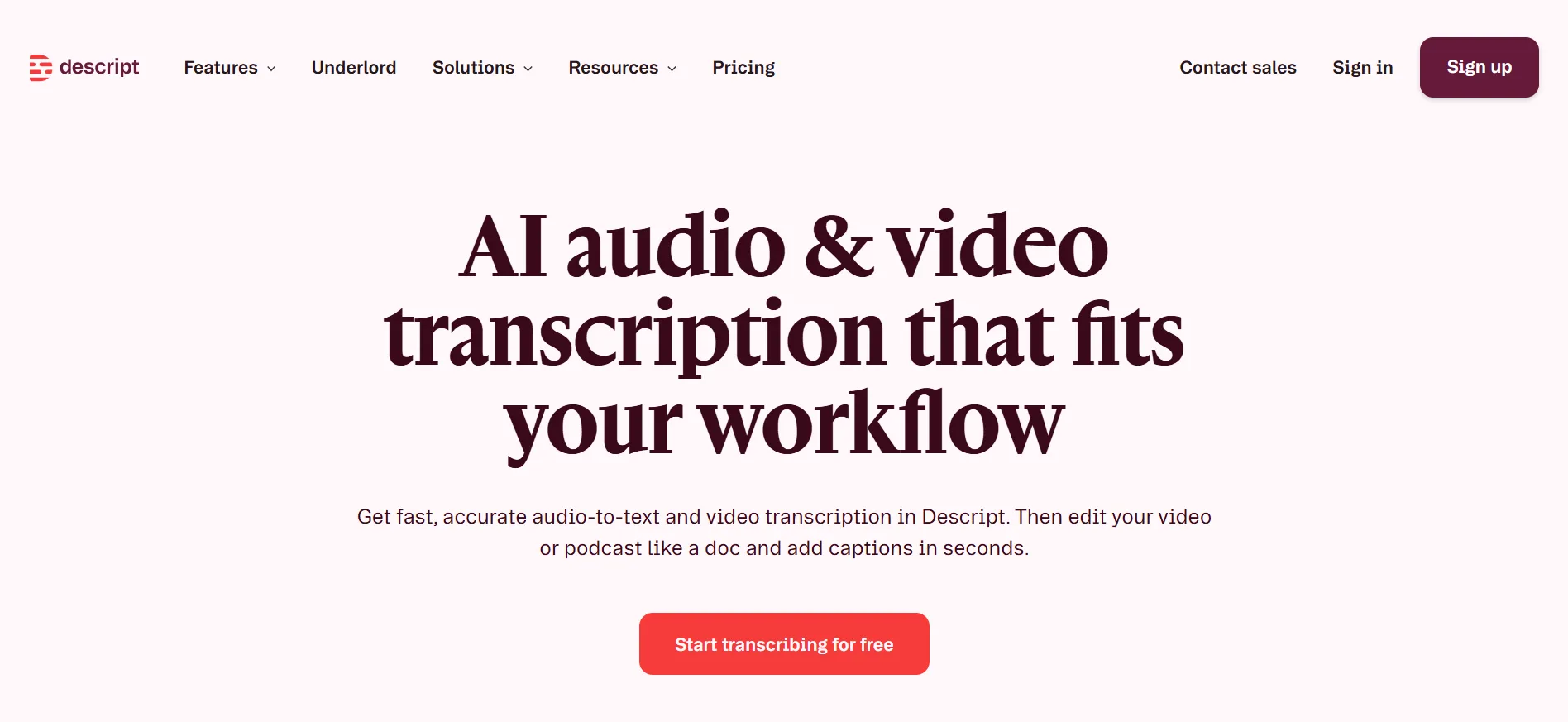 2. Descript — Best for Editing Video by Editing Text