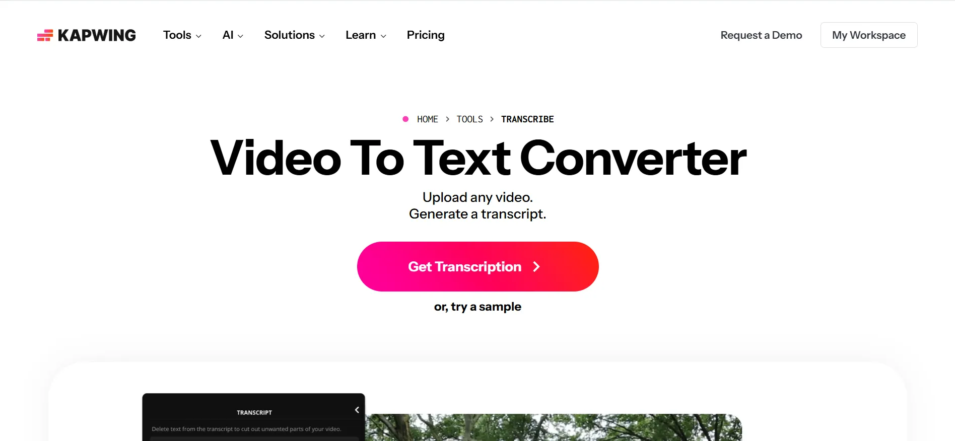 3. Kapwing — Best for Turning Video Transcripts Into Captions and Social Content