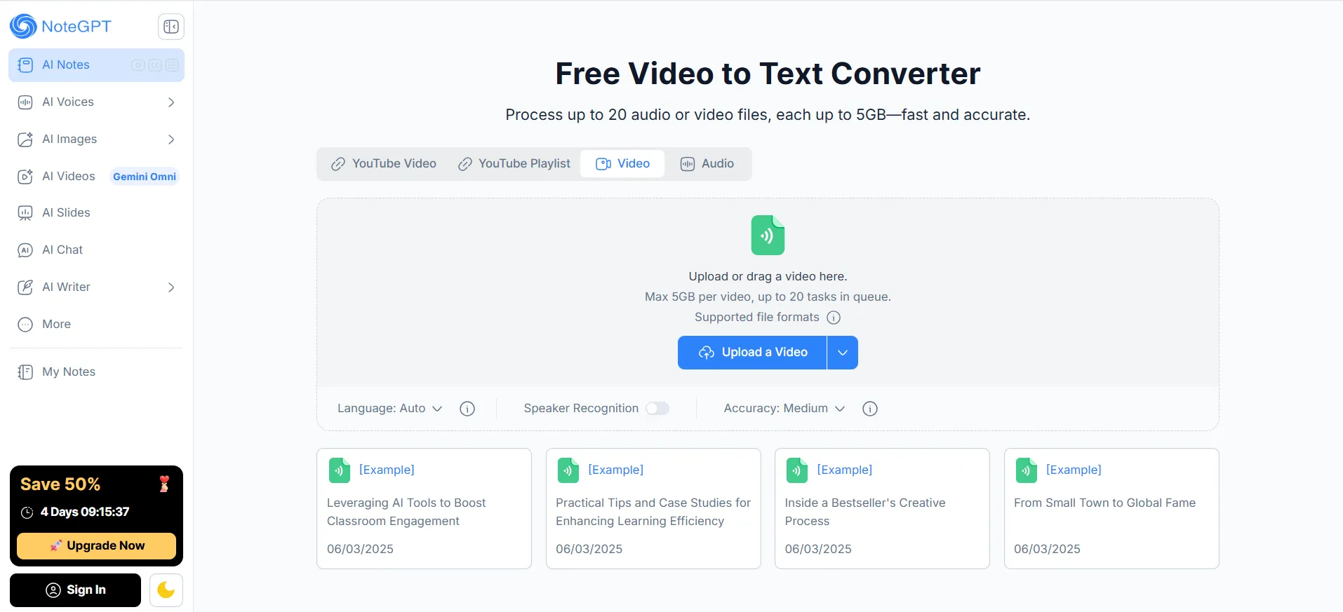 4. NoteGPT — Best for Summarizing YouTube Videos, Lectures, and Learning Content