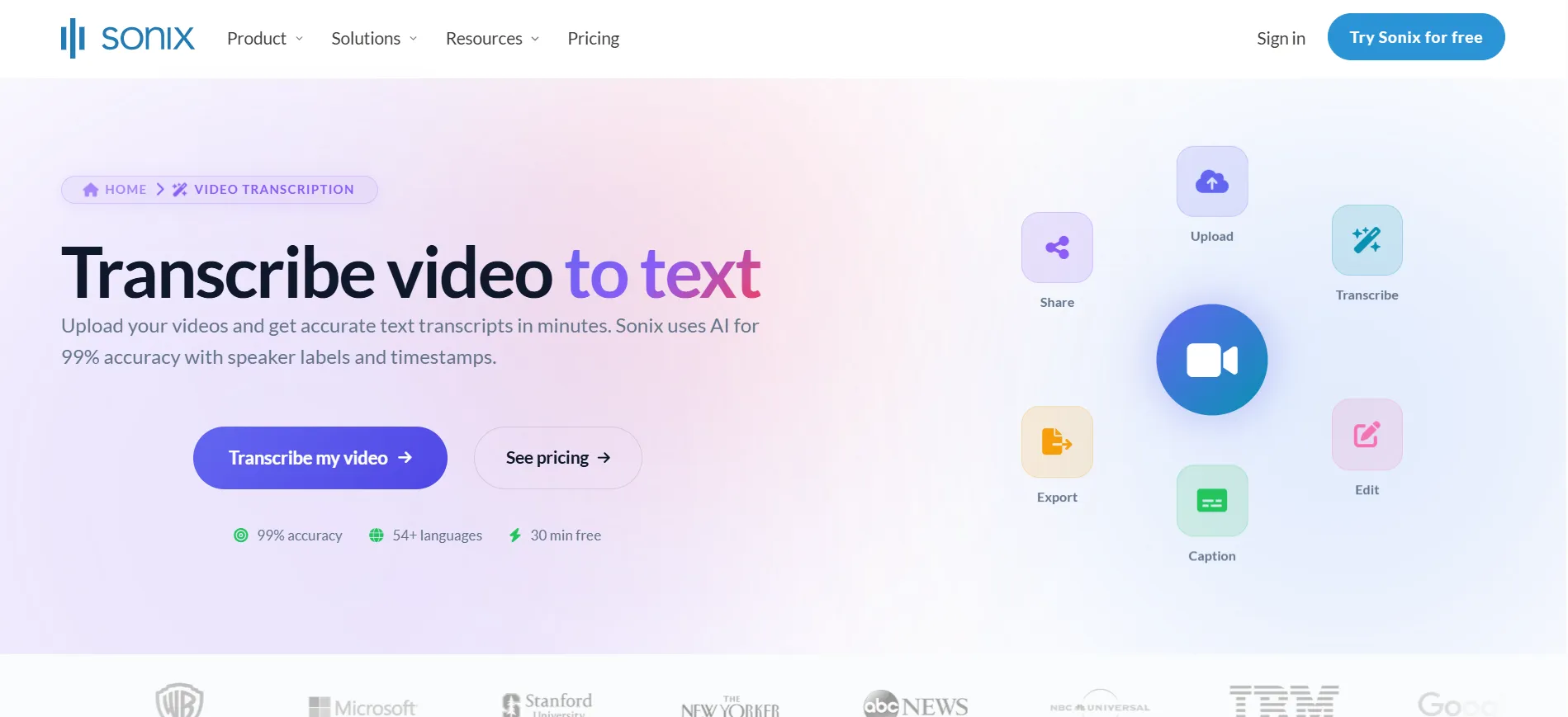 6. Sonix — Best for Professional Transcription, Subtitles, and Translation