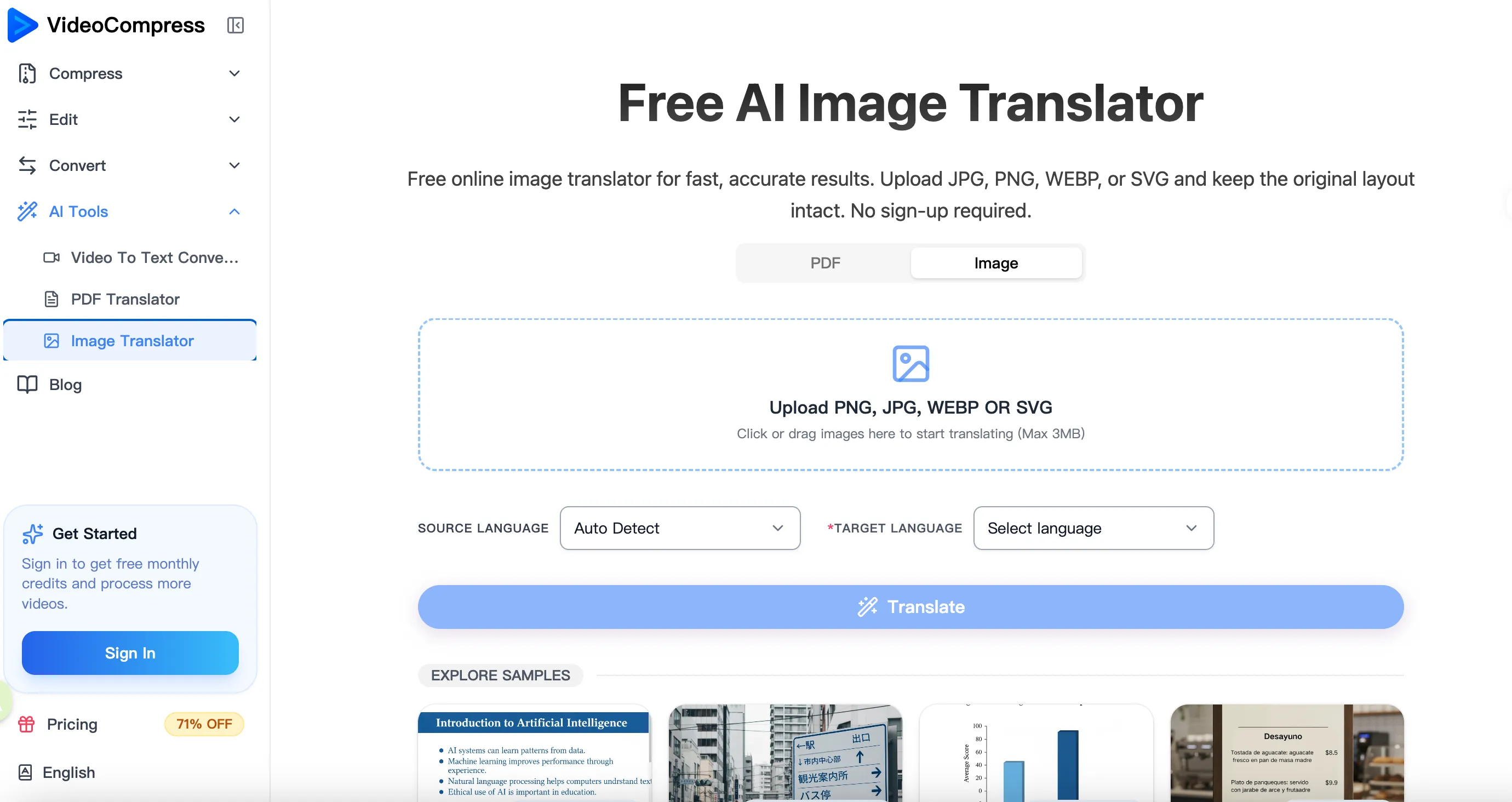 VideoCompress Image Translator